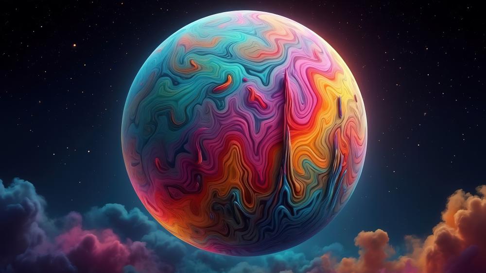 Rainbow Candy Planet wallpaper