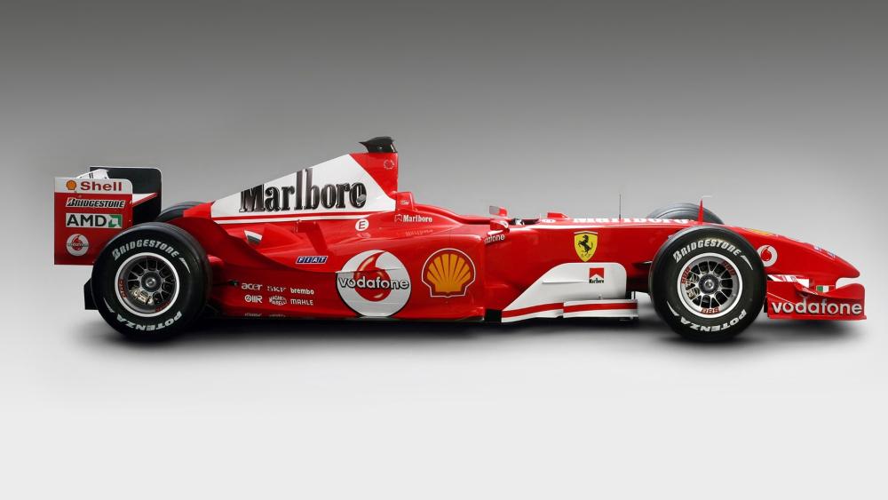 Formula One Ferrari Racer on White Background wallpaper