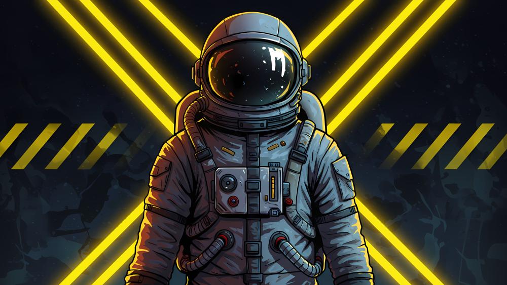 Astronaut in Neon Dreams wallpaper