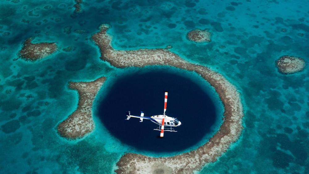 Great Blue Hole Aerial Beauty wallpaper