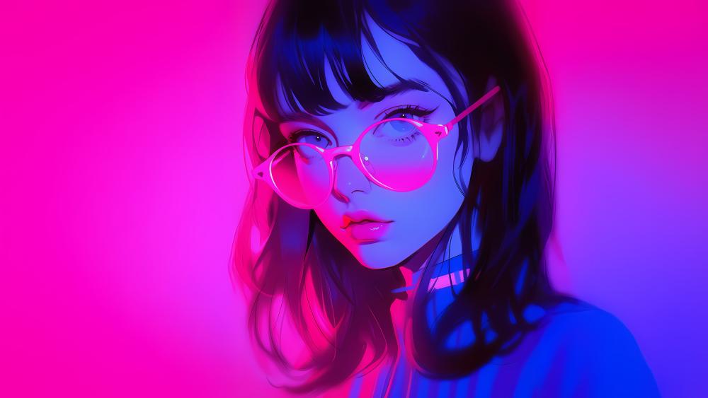 Neon Dreams in Anime Vision wallpaper