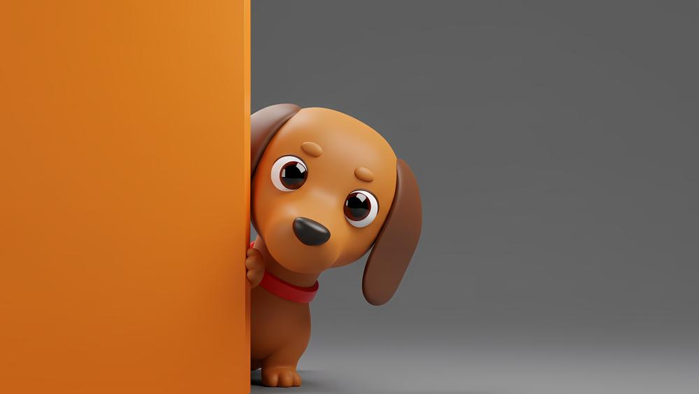 Adorable Pup Plays Peekaboo wallpaper