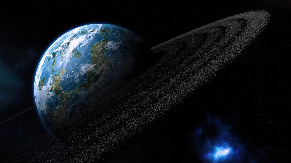 Earth Adorned with Majestic Rings wallpaper