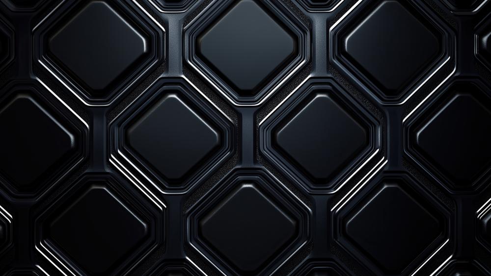 Black Hexagonal Elegance Minimalist AI Art wallpaper