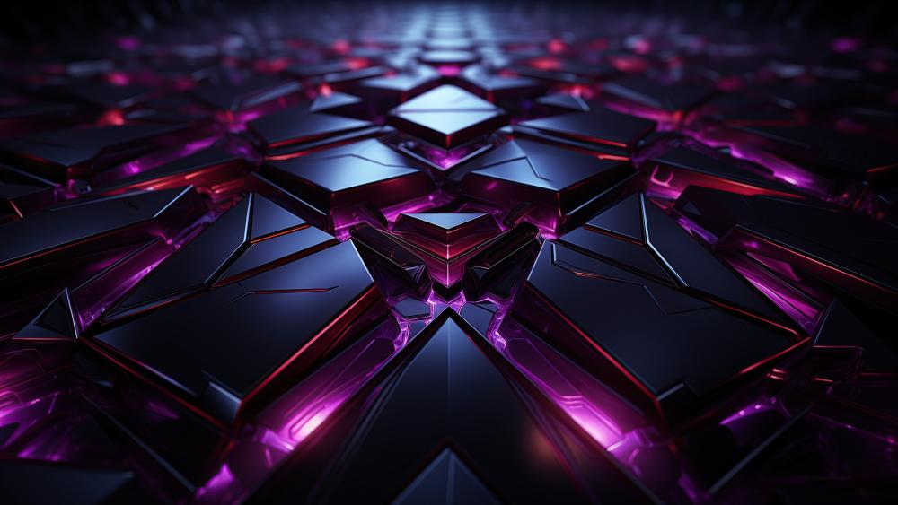 Black and Purple Geometric Illusion wallpaper