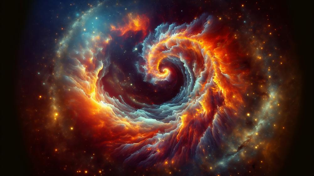 Celestial Spiral of Fiery Dreams wallpaper
