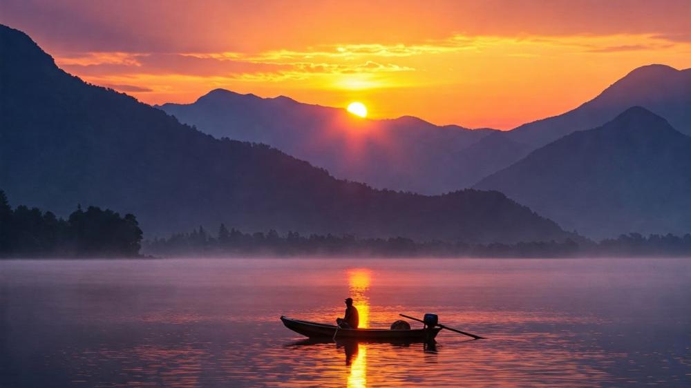 Sunrise On The Lake wallpaper