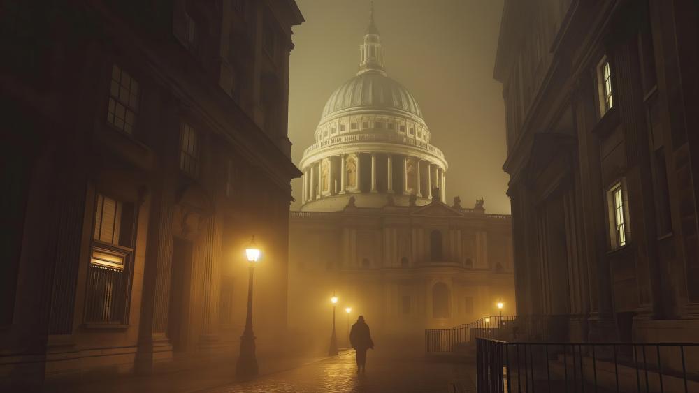 Misty Evening at St. Paul's Cathedral wallpaper