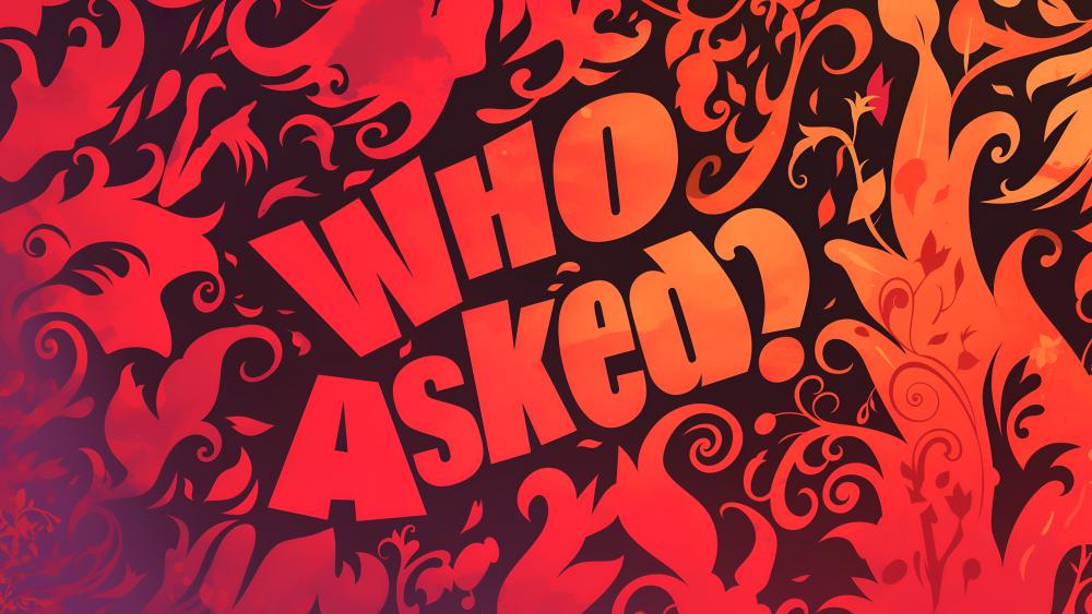 Sarcasm in Vibrant Swirls of Red and Black wallpaper