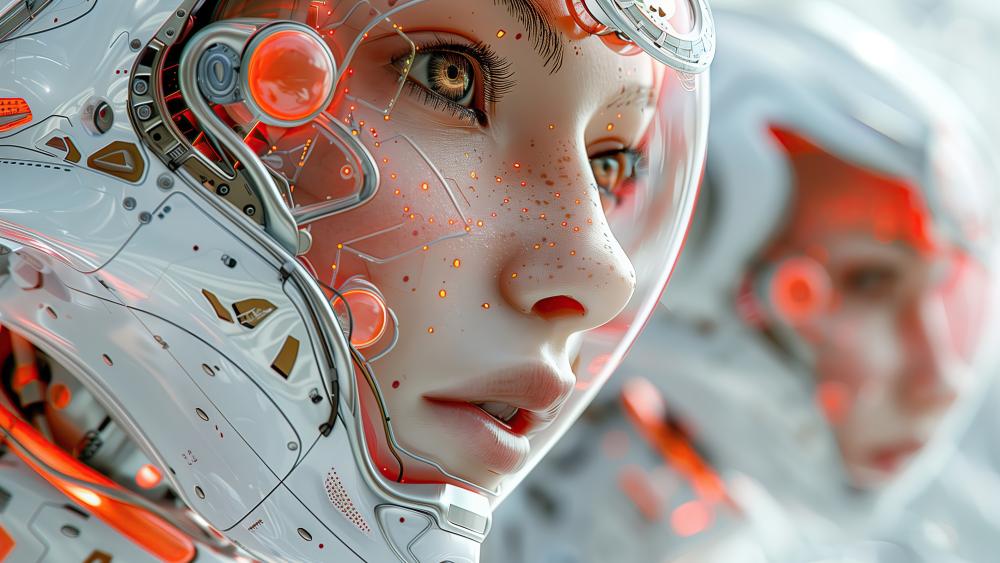 Future Vision Enigma: Cyber Astronaut Odyssey wallpaper