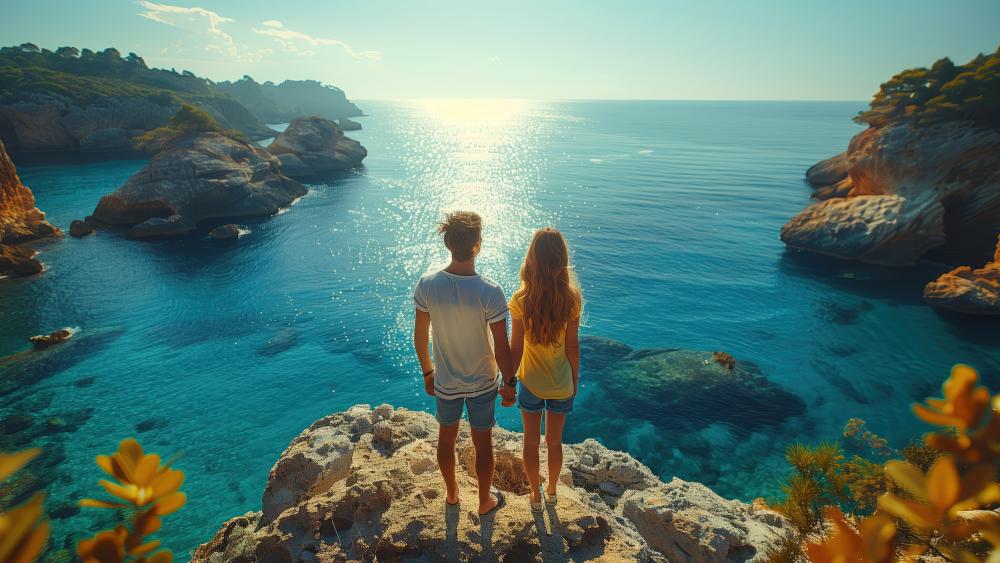 Romantic Cliffside Escape by the Ocean wallpaper