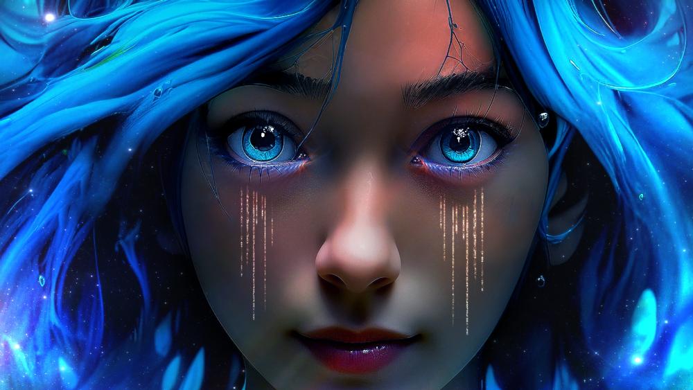 Ethereal Vision Sci-Fi Anime Beauty wallpaper