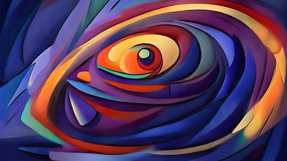 Unblinking Gaze of Colors and Curves wallpaper