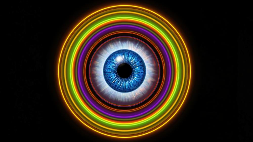 Abstract Vision in Vivid Rings wallpaper