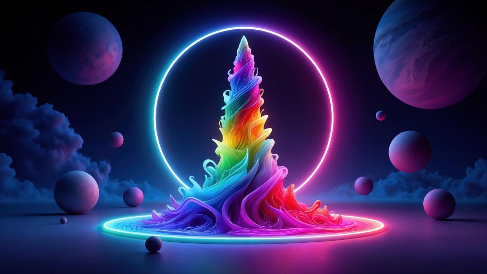 Radiant Spiral Universe: A Vivid Dreamscape wallpaper