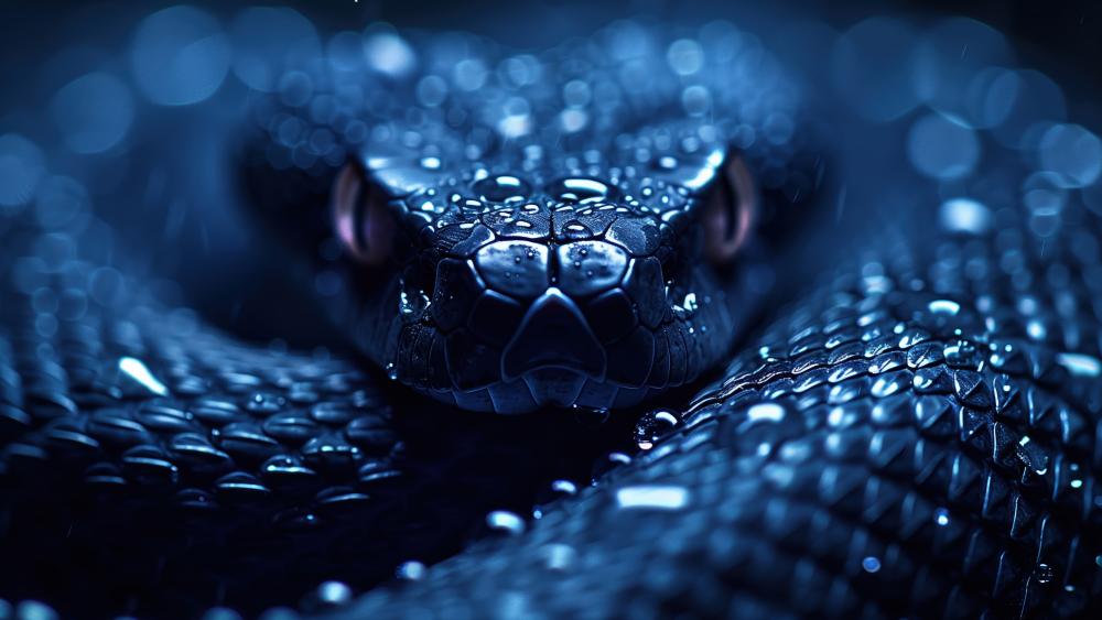 Mystical Blue Snake in High Definition wallpaper