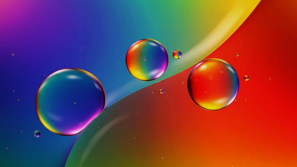 Multicolor Liquid Spheres in Fluid Harmony wallpaper