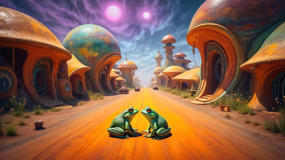 Frogs' World In A Far Away Galaxy wallpaper