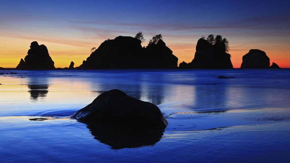Dusk Serenity at Shi-Shi Beach wallpaper