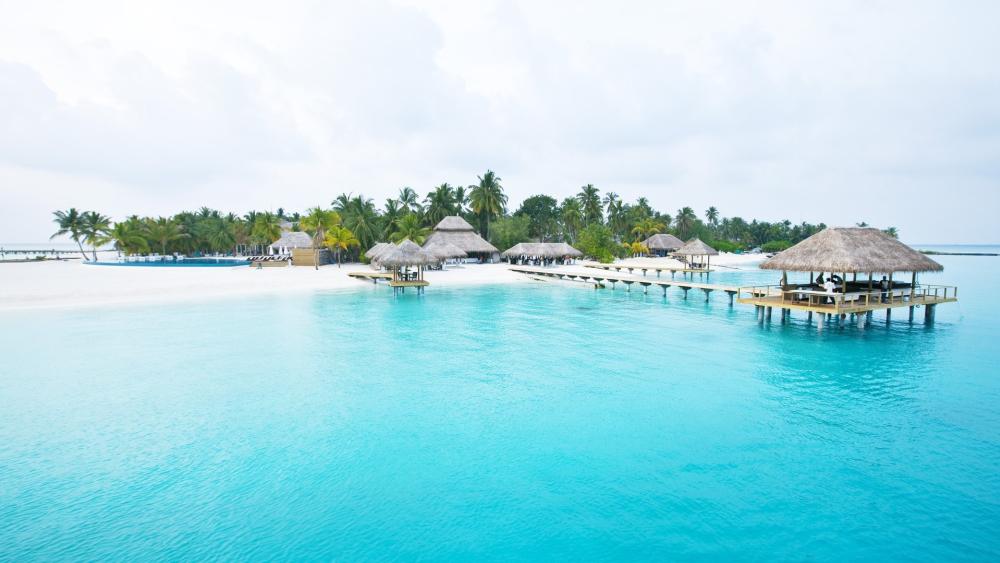 Tropical Paradise Resort in Velassaru Maldives wallpaper