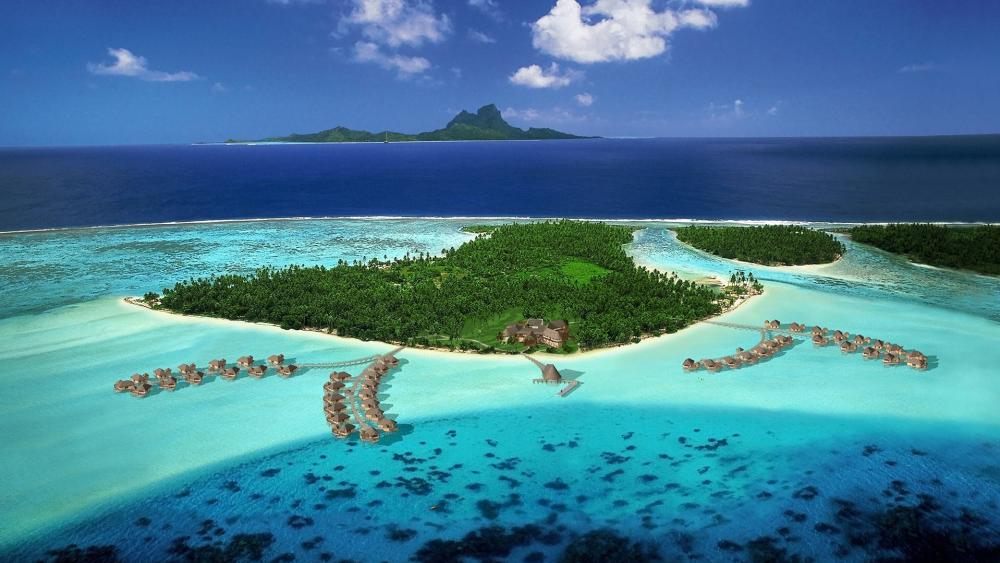 Tropical Paradise Escape in Taha'a, French Polynesia wallpaper