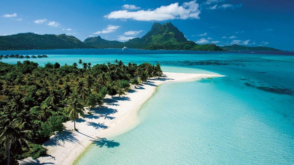 Tropical Paradise at Matira Beach wallpaper