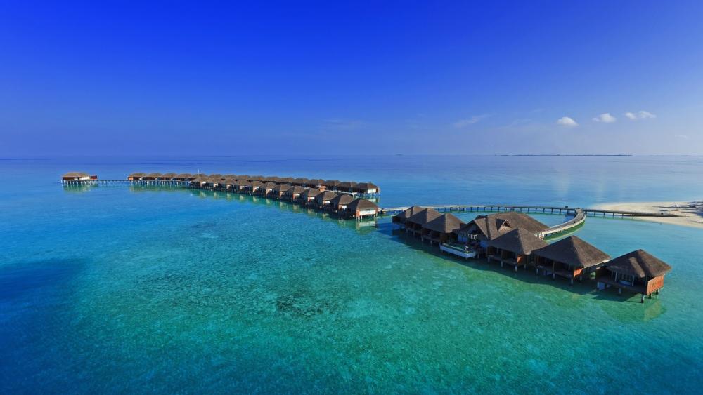 Velassaru Paradise Elegance Over Water wallpaper