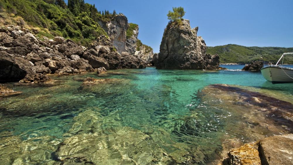 Lush Coastal Serenity: A Peaceful Escape wallpaper