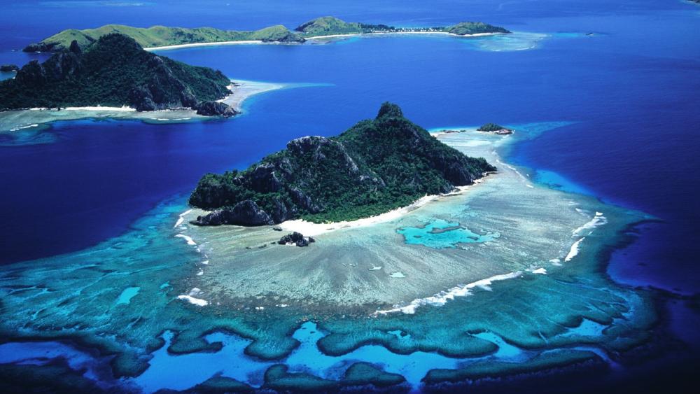 Monuriki Island's Pristine Paradise Seascape wallpaper