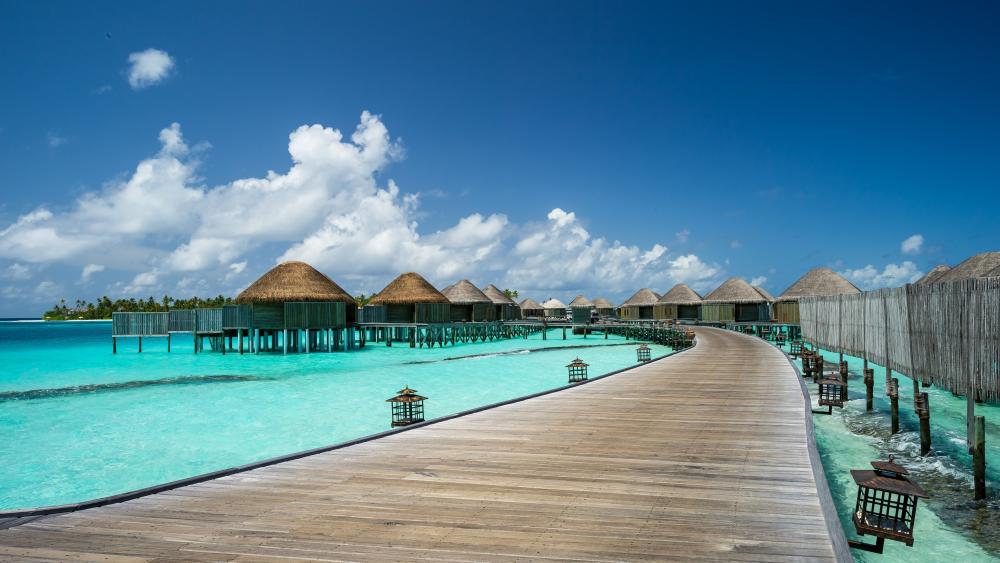 Tropical Paradise Overwater Retreat in Maldives wallpaper