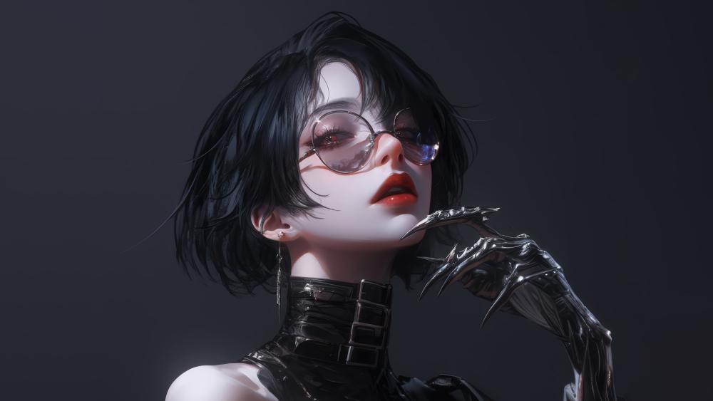 Cyberpunk Vision Metallic Elegance in 4K wallpaper