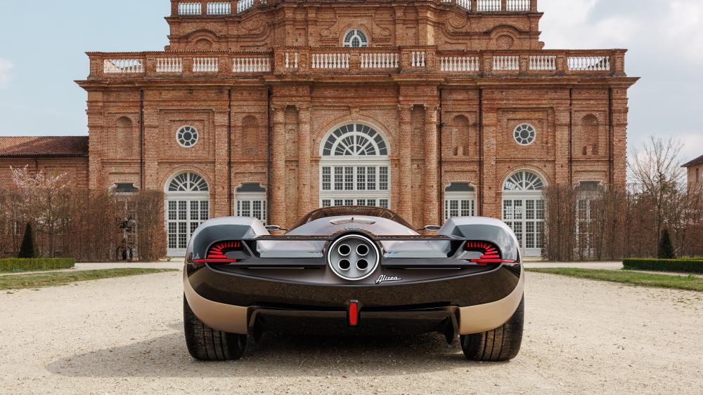 Pagani Zonda in Front of Classic Architecture wallpaper