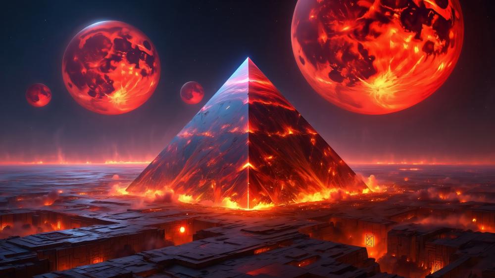 Red Pyramid of the Fiery Abyss wallpaper