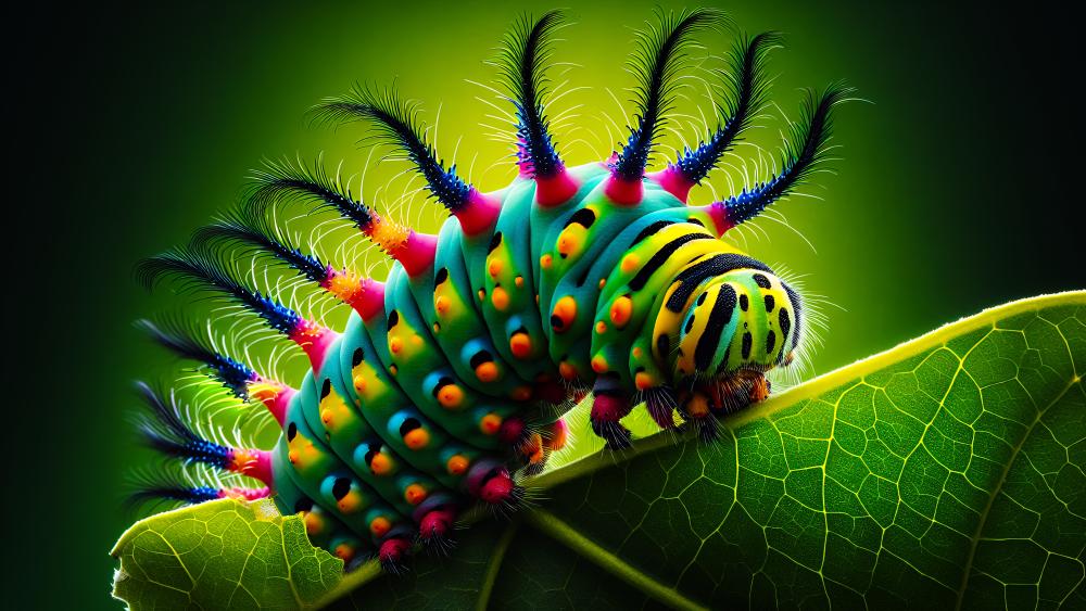 Bright colorful Caterpillar  wallpaper
