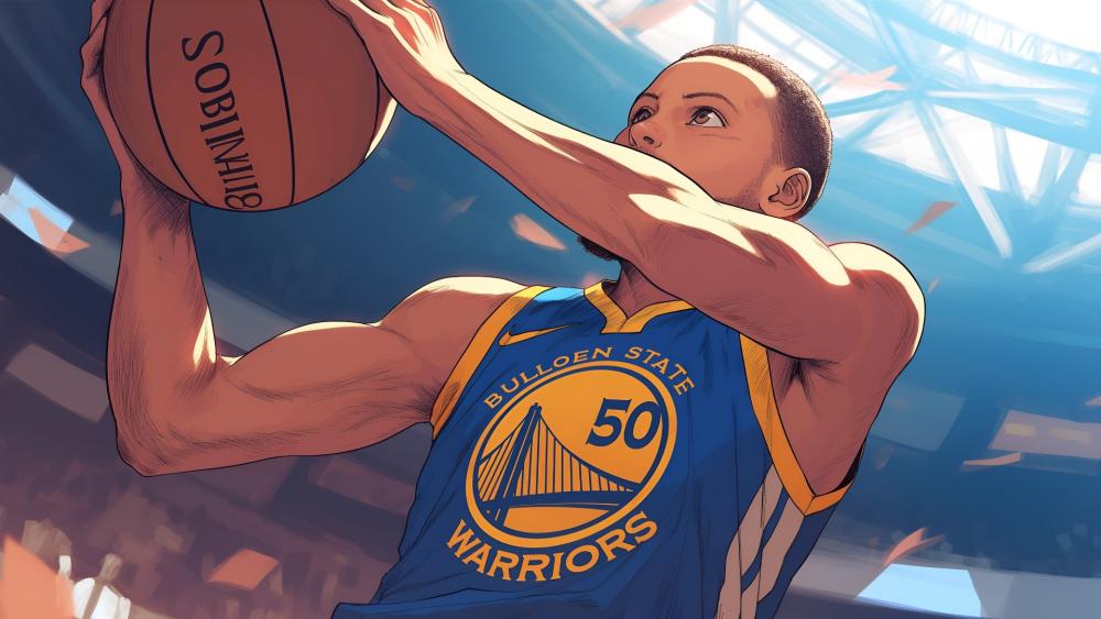 Basketball Star in Action AI Art wallpaper