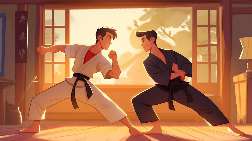 Karate Showdown in the Dojo wallpaper