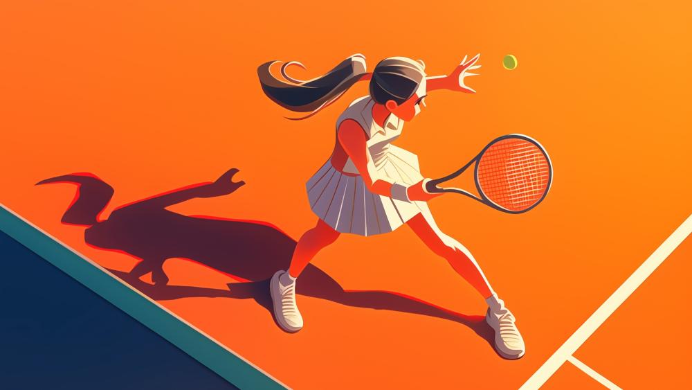Tennis Match at Sunset: Anime Vibes wallpaper