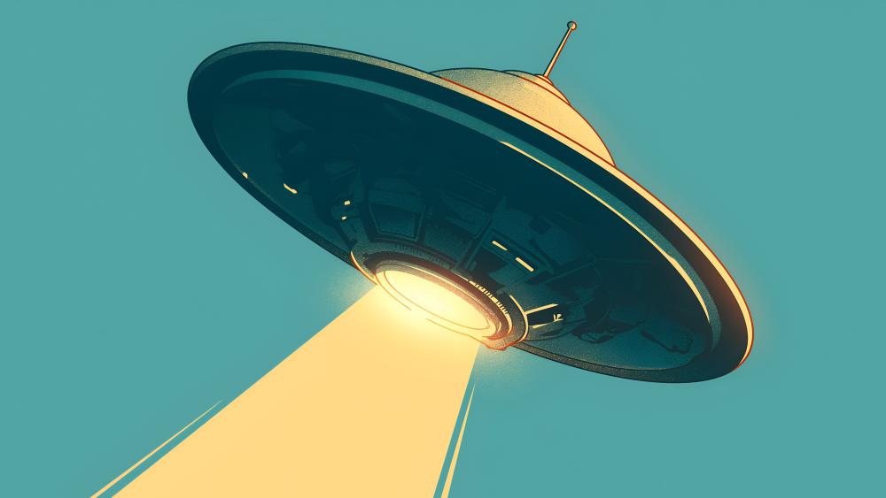 Retro UFO Encounter in Vibrant 4K wallpaper