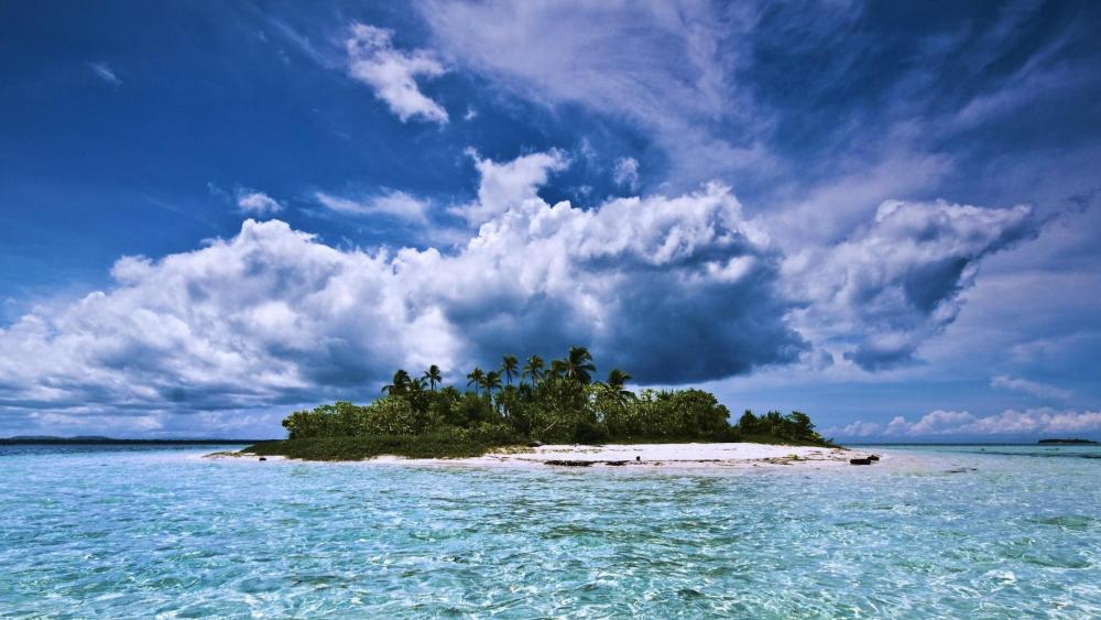 Breathtaking Island Serenity amid Azure Waters wallpaper