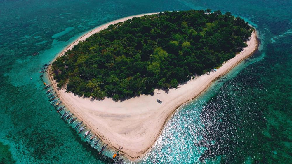 Serene Aerial View of Banyuwangi Island Oasis wallpaper