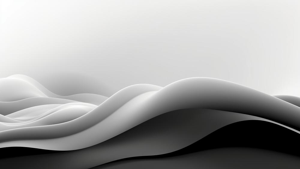 Monochrome Harmony in Wavy Minimalism wallpaper