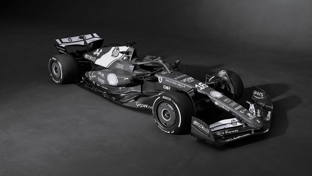Sleek Power Monochrome Formula One Car wallpaper