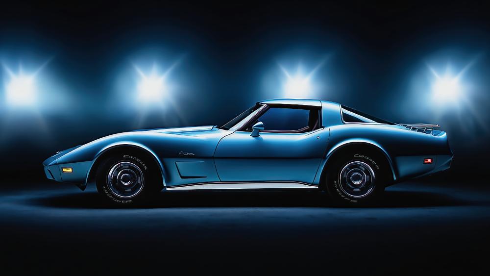 Blue 1976 Vette wallpaper