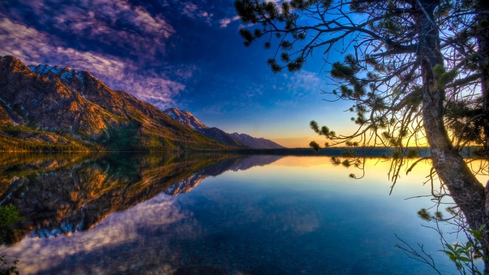 Jenny Lake Sunrise Tranquility wallpaper