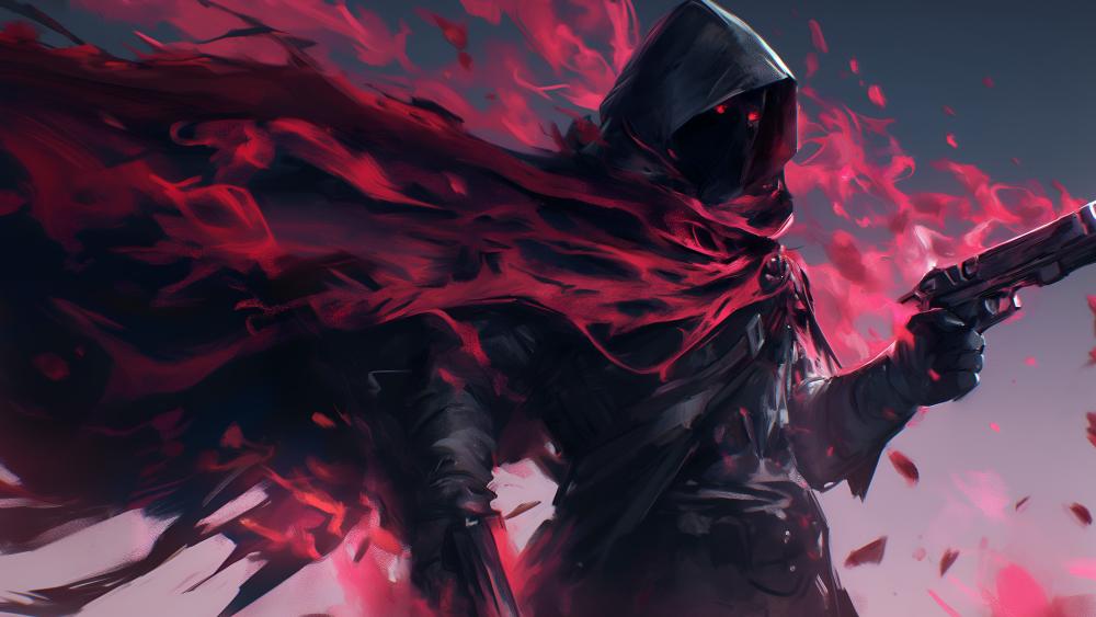 Dark Enigma in Red and Black wallpaper