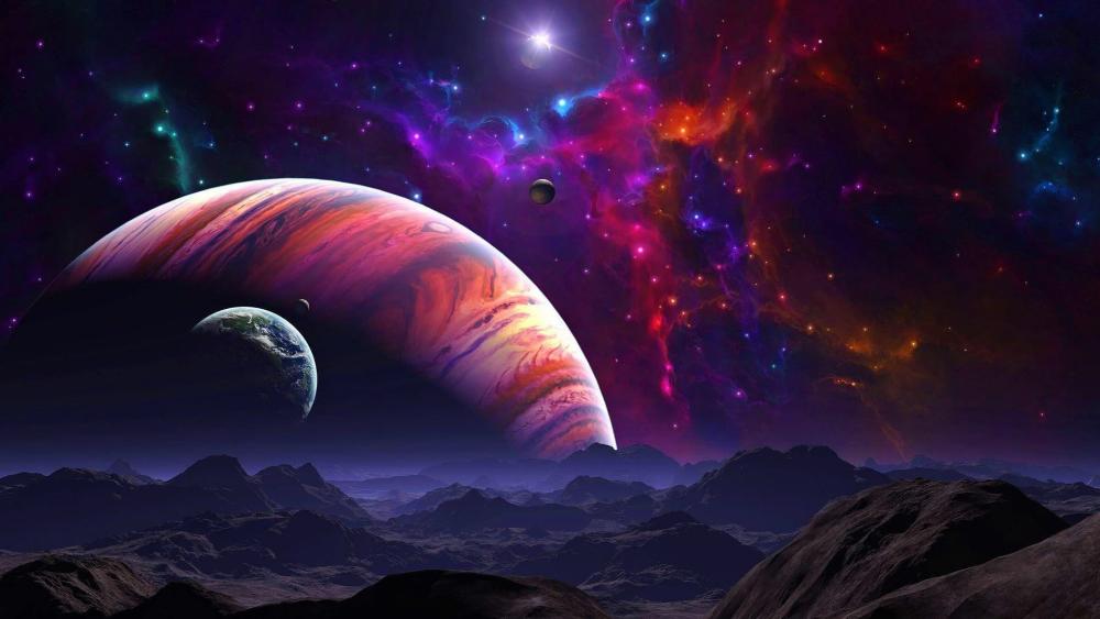 Cosmic Odyssey Awaits in Vibrant Nebulae wallpaper