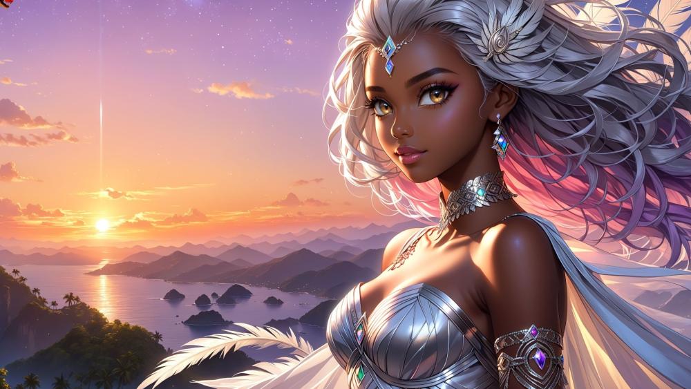Enchanted Princess of the Sunset Realm wallpaper