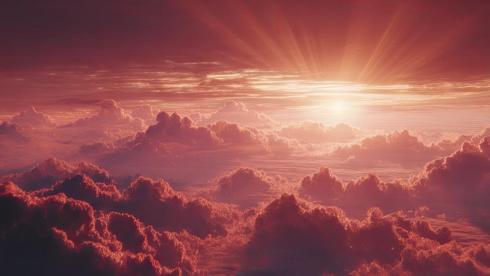 Enchanted Sunset Among the Clouds wallpaper
