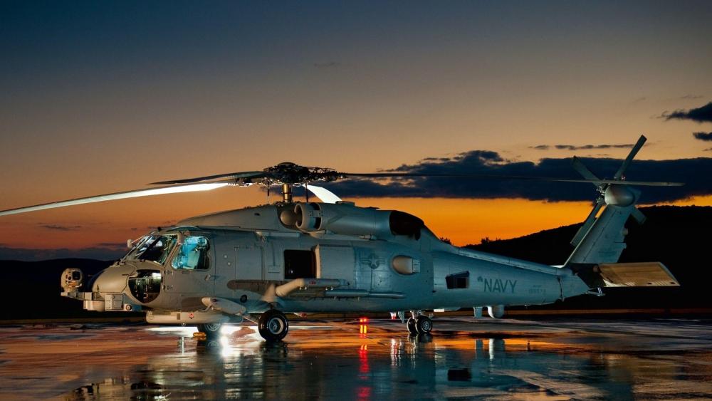 Black Hawk at Dusk: Power and Precision in Flight wallpaper