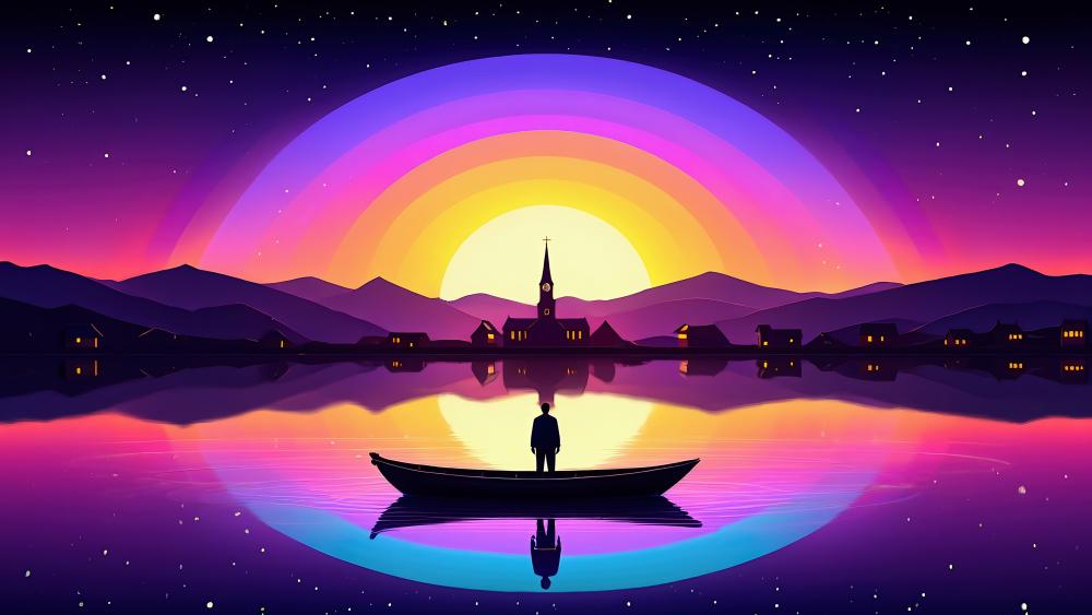 Rainbow Sunset wallpaper